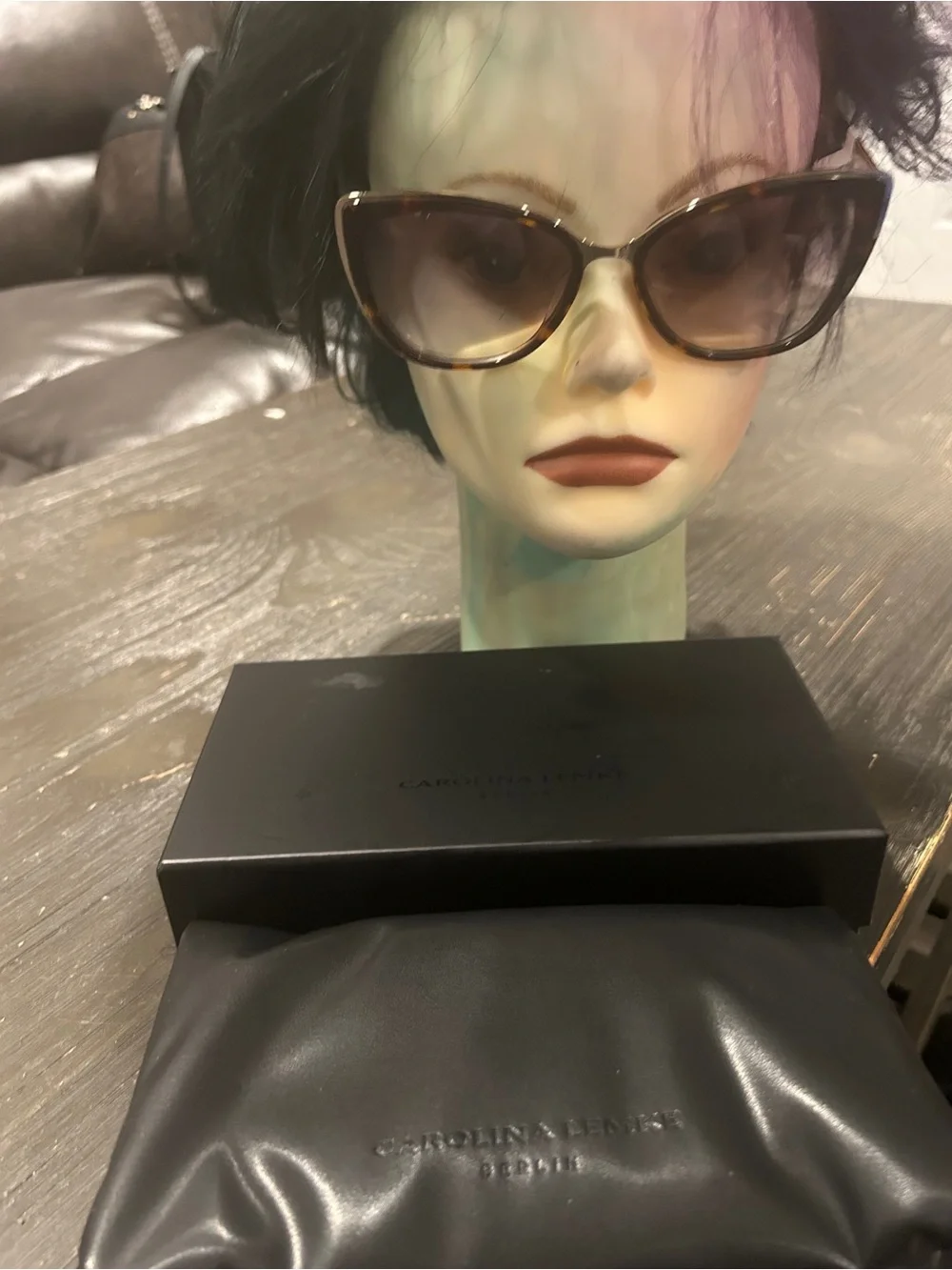 Carolina Lemke Women’s Tortoiseshell Cat-Eye Sunglasses - Brown Gradient NWT